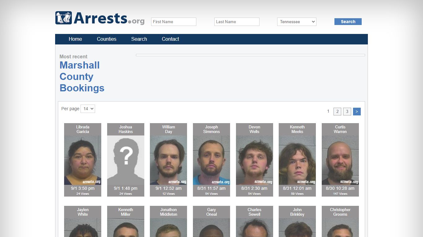 Marshall County Arrests and Inmate Search